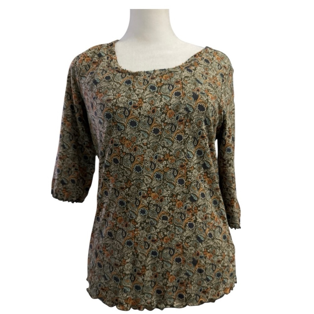 Sigred Olsen Floral Women's Top 3/4 sleeves Small Casual Lightweight